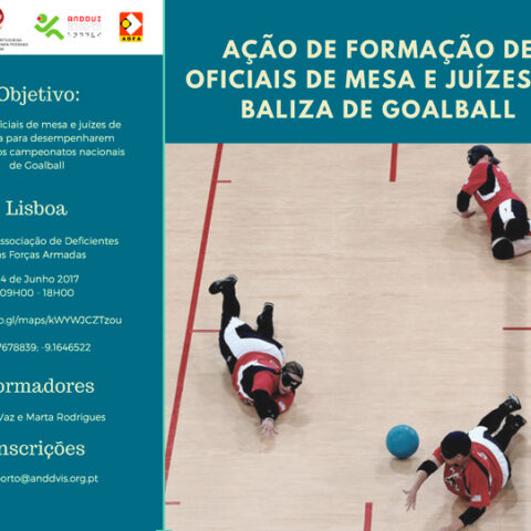 Formação de oficiais de mesa e juízes de baliza de Goalball em Lisboa