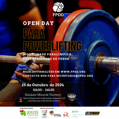Open Day de Para Powerlifting – 25 de outubro no Ginásio Muscle Factory